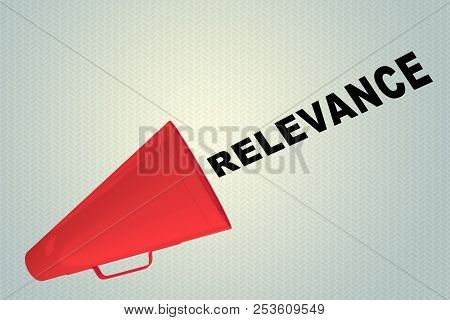 3d Illustration Of Relevance Title Flowing From A Loudspeaker