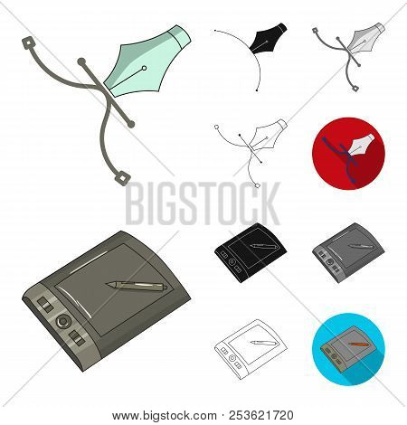 Painter And Drawing Cartoon, Black, Flat, Monochrome, Outline Icons In Set Collection For Design. Ar