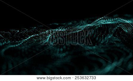 Big Data Visualization 3D. Technology Wave. Analytics Representation. Digital Background. Wave Of Pa