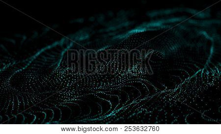 Big Data Visualization 3D. Technology Wave. Analytics Representation. Digital Background. Wave Of Pa