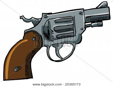 Illustrazione di un revolver affronto naso