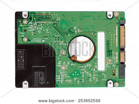 Hard Drive Isolated On White Background. Hdd. Major Components Of A 3.5-inch Sata Hard Disk Drive: P