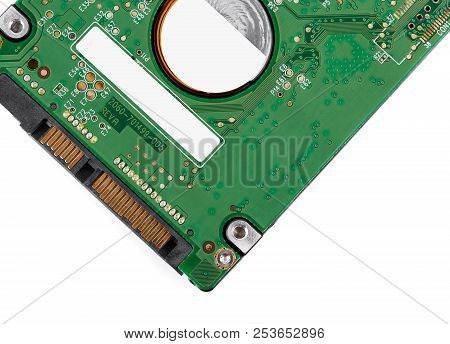 Hard Drive Isolated On White Background. Hdd. Major Components Of A 3.5-inch Sata Hard Disk Drive: P