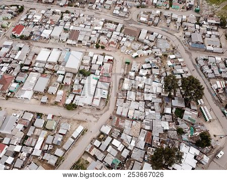 Aerial View Over Poor Township In South Africa