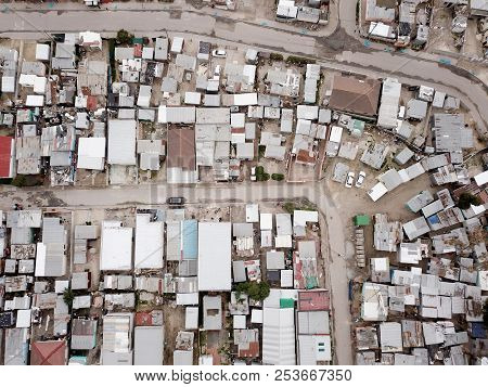 Aerial View Over Poor Township In South Africa