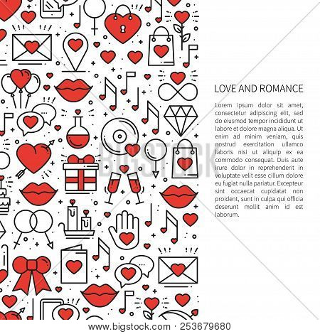 Love Line Pattern Concept With Place For Your Text. St Valentine's Day. Love, Romantic, Wedding, Rel