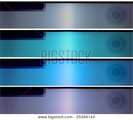 hi-tech technology borders- four different website banners, metallic colors