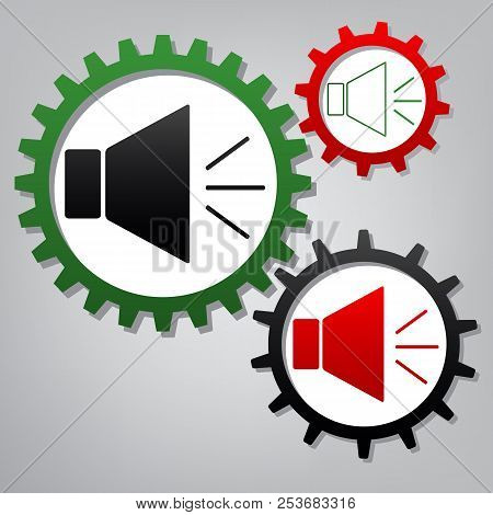 Sound Sign Illustration With Mute Mark. Vector. Three Connected