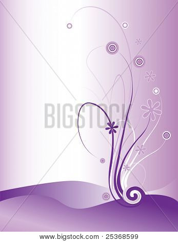 섬세 한 연보라 꽃입니다. 벡터 꽃 배경
