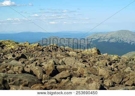Treeless Stone Placers On The Tops Of The Mountains Of The Northern Urals