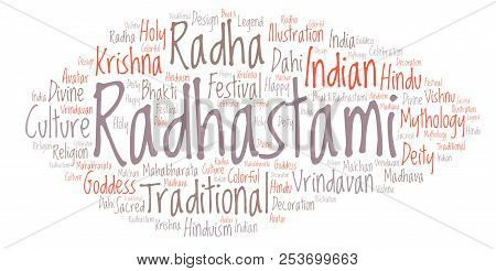 Radhastami   Word Cloud. Wordcloud Made From Letters And Words Only.