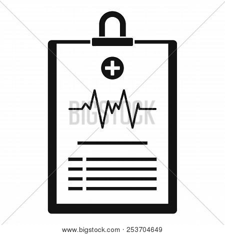 Cardiogram On Tablet Icon. Simple Illustration Of Cardiogram On Tablet Icon For Web