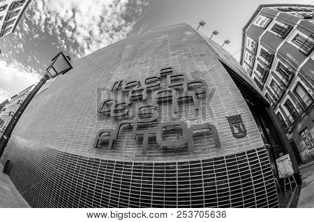 Madrid, Spain - September 3, 2017: A Fisheye Outside View Of The 