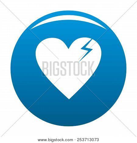 Broken Heart Icon Blue Circle Isolated On White Background