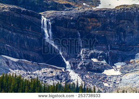 Bow Glacier Falls In Banff National Park, Alberta, Canada. Bow Glacier Is An Outflow Glacier From Th