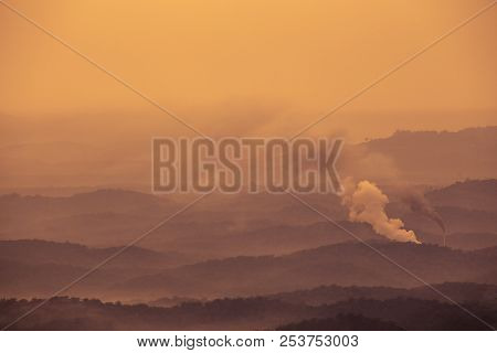 Beautiful Light Sunrise Sunset At On Top Of Bukit Panorama Sungai Lembing