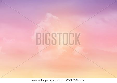 Fantasy Soft Cloud With Pastel Gradient Color, Nature Abstract Background
