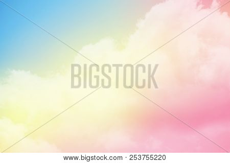 Artistic Soft Cloud And Sky With Pastel Color ,nature Abstract Background