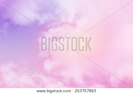 Artistic Soft Cloud And Sky With Pastel Color  ,nature Abstract Background