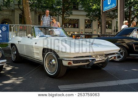 Berlin - June 09, 2018: Sports Car Chevrolet Corvette Sting Ray (c2). Classic Days Berlin 2018.