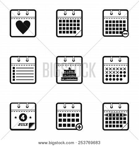 Chronology Icons Set. Simple Set Of 9 Chronology Icons For Web Isolated On White Background
