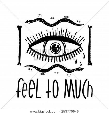 Sketch Graphic Illustration With Mystic And Occult Hand Drawn Symbols. Vector Holiday Illustration F