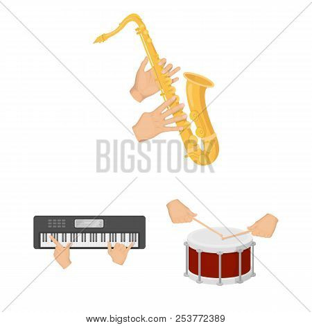 Manipulation By Hands Cartoon Icons In Set Collection For Design. Hand Movement Vector Symbol Stock 