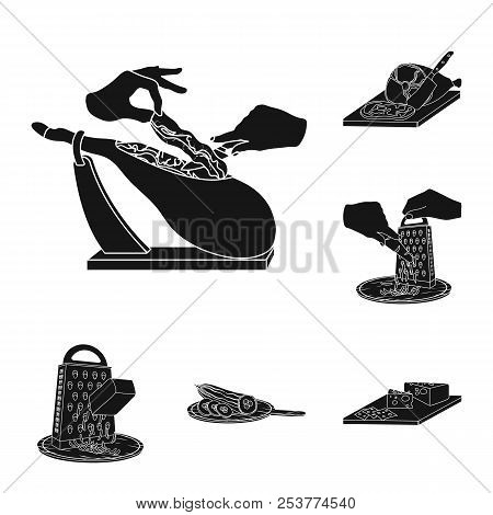 Cooking Food Black Icons In Set Collection For Design. Kitchen, Equipment And Tools Vector Symbol St