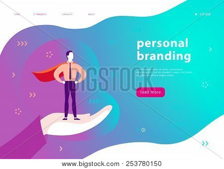 Vector Web Page Template For Personal Branding, Business Communication, Consulting, Planning. Landin