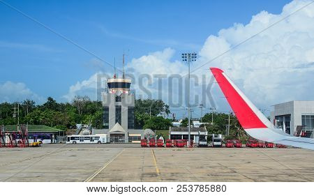 Chiang Mai, Thailand - Jun 22, 2016. View Of Chiang Mai Airport, Thailand. The Airport Is At An Elev