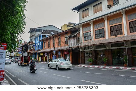 Chiang Mai, Thailand - Jun 22, 2016. Street In Chiang Mai, Thailand. Chiang Mai (chiengmai) Is The L