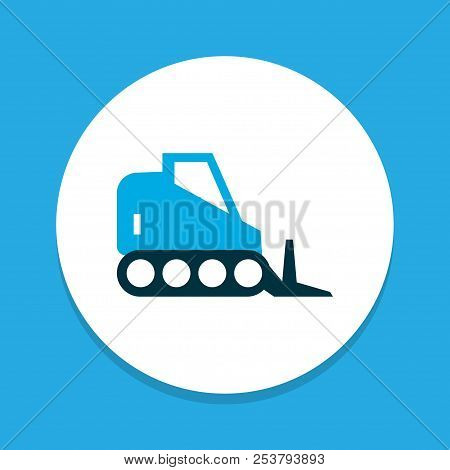 Bulldozer Icon Colored Symbol. Premium Quality Isolated Dozer  Element In Trendy Style.