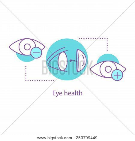 Eye Health Concept Icon. Ophthalmology Idea Thin Line Illustration. Myopia And Hyperopia Treatment. 