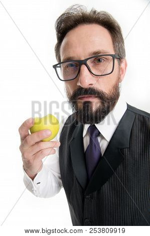 Guide To Prescription Eyeglass Lenses And Frames. Businessman Classic Formal Clothing And Proper Eye