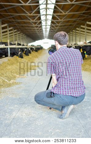 Video Camera Operator Working With His Equipment