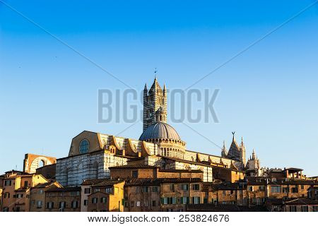 View Of The Old Town Of Siena With The Duomo, Italy