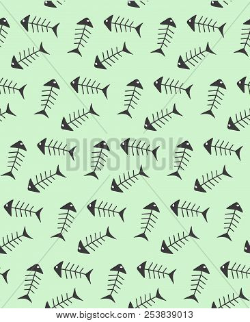 Fish, Food, Bones, Skeleton, Silhouette, Fins, Pattern