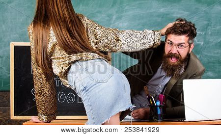 Student Temptress. School Behaviour Discipline And Rules. Sexy Seduction. Teacher Or School Principa