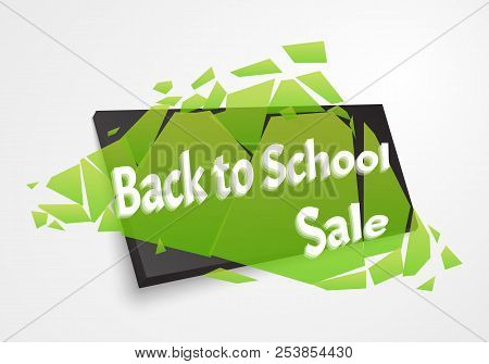 Sale Banner Template Design, Big Sale Special Offer. Back To School Banner With Ribbo. Abstract Vect