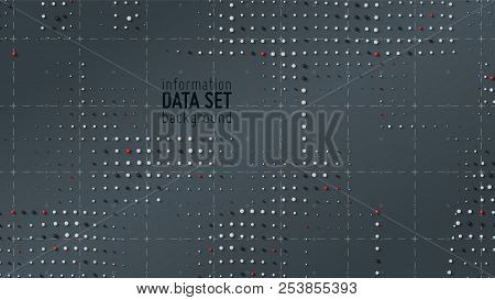 Vector Abstract Data Sorting Visualization Background. Big Data. Sorted Data As Tiny Spheres. Inform