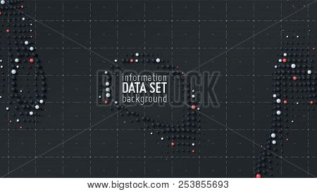 Vector Abstract Data Sorting Visualization Background. Big Data. Sorted Data As Tiny Spheres. Inform