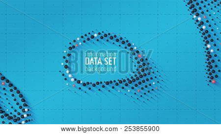 Vector Abstract Data Sorting Visualization Background. Big Data. Sorted Data As Tiny Spheres. Inform