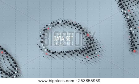 Vector Abstract Data Sorting Visualization Background. Big Data. Sorted Data As Tiny Spheres. Inform