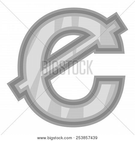 Sign Of Money Ghanaian Cedi Icon In Black Monochrome Style Isolated On White Background. Currency Sy