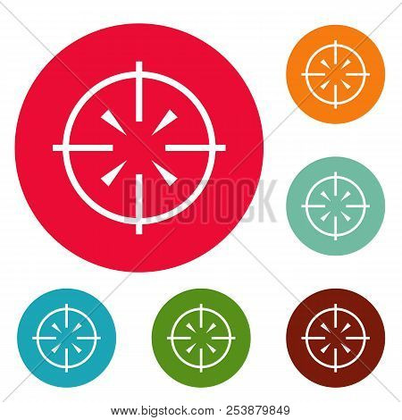 Radiolocator Icons Circle Set Isolated On White Background