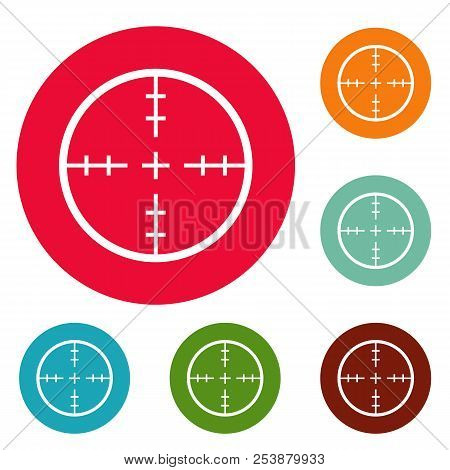 Radiolocating Icons Circle Set Isolated On White Background