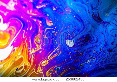 Beautiful Psychedelic Abstraction Formed By Light On The Surface Of A Soap Bubble