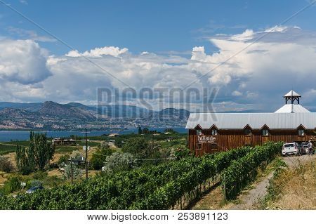 Penticton, Canada - August 04, 2018 : View Of Hillside Winery In The Okanagan Valley Penticton Briti