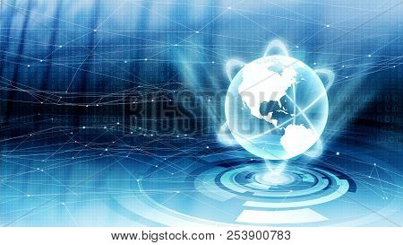 Internet Concept With Binary Data And Globe In Virtual World