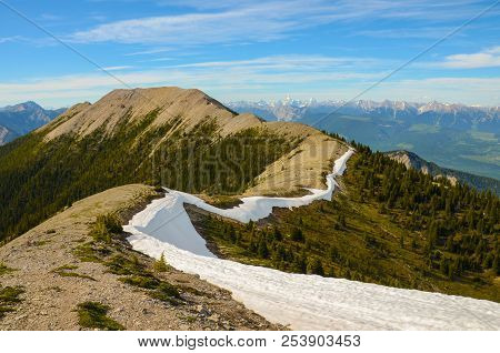 Mountain Landscape In Spring Along The Pedley Pass Hike Near Invermere British Columbia, Canada